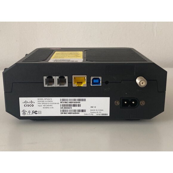 Cisco DPQ3212 Cable Modem Black NO Cables Works As Is - Picture 6 of 11